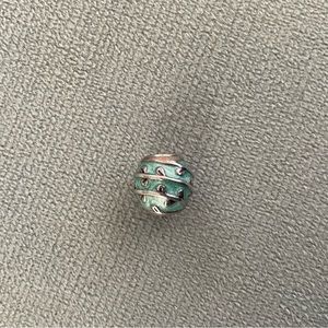 PANDORA retired charm. Light blue with vines